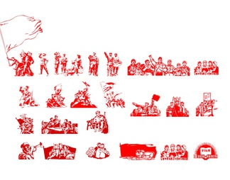 红军革命剪影雕塑