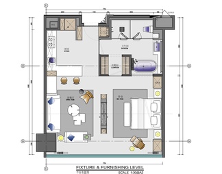 70㎡家装公寓样板间室内施工图  家装 公寓 平层 私宅 样板间