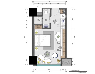 32㎡公寓家装样板房室内施工图 家装 小户型 公寓 私宅 平层 样板房
