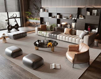 Minotti 组合沙发 皮沙发