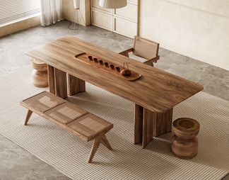 实木茶桌椅组合