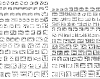 厨房、卫生间布局 厨房卫生间百种布置图 平面布置方式 布置模块图