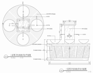 公共卫生间洗手台大样详图 盥洗台 台盆 浴室柜 台盆柜