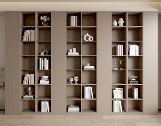 书柜 装饰柜 书柜 书籍组合 书架 摆件 装饰摆件 开放实木书柜