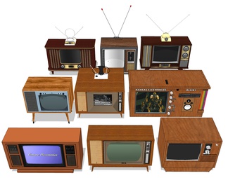 实木复古老式电视