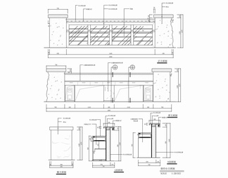 足浴会所接待台茶水台明档区施工详图 收银台 咨询台  明档 茶水台 服务台