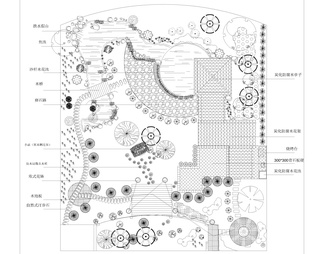 公园院子园林景观CAD平面图库