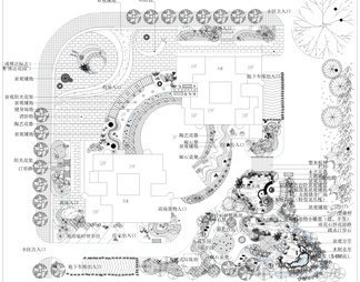 公园院子园林景观CAD平面图库