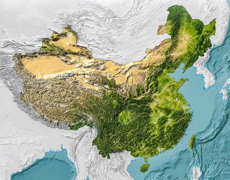 免扣高清中国地理风貌地图