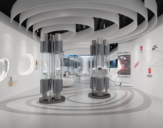 医疗科技展厅 互动触摸一体机 智能机器人 展示台 LED拼接屏