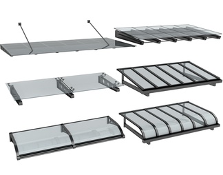 钢化玻璃雨棚 遮阳棚 遮雨棚