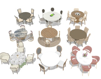 餐厅圆形餐桌椅