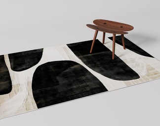 黑白抽象地毯