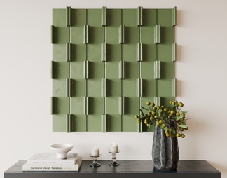 立体 几何 橄榄绿 墙饰 挂件