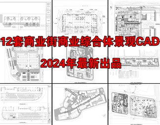 12套商业街商业综合体景观规划CAD施工图