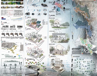 PSD免抠竞赛风公共建筑景观设计展板