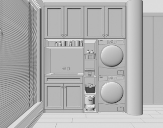 阳台洗衣机柜-一体化洗衣机烘干机