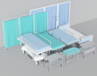 医院可移动病床操作台屏风