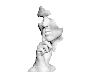 人脸石膏雕像