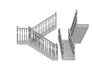 实木扶手楼梯 转角楼梯 扶手栏杆