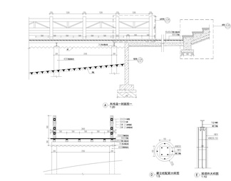 仿木纹混凝土生态栏杆CAD施工