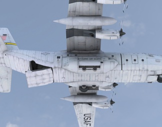 C130H运输机中型战术运输机大力士大力神飞机军事带内饰带驾驶舱带控制台带机舱门可开