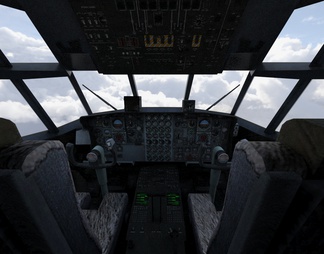 C130H运输机中型战术运输机大力士大力神飞机军事带内饰带驾驶舱带控制台带机舱门可开