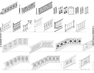 旋转楼梯的画法及楼梯分解图