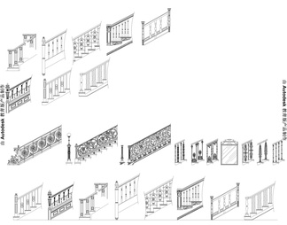 旋转楼梯的画法及楼梯分解图