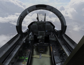 F18舰载机带驾驶舱控制台舱门可开关