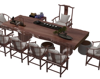 茶桌椅 实木组合茶桌