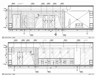 6000㎡两层大型办公室室内施工图  汽车办公 开敞办公室 接待室 独立办公室