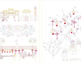 春节元素CAD施工图