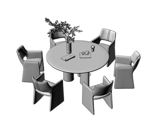 包间餐桌 圆桌  餐桌椅组合