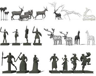 40款抽象人物动物雕塑摆件