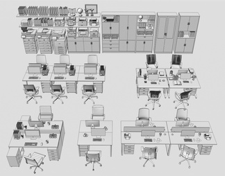 办公室桌椅 档案柜 打印机设备