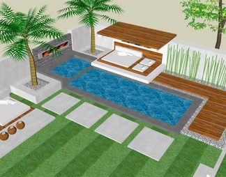 别墅庭院 游泳池