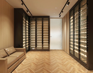 不锈钢实木红酒窖 冷藏室 恒温室 恒温柜 展示柜 冷藏柜 红酒酒窖