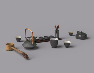 黑瓷器茶具