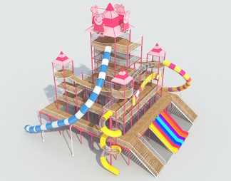 飞天城堡 佩奇城堡 滑梯组合 游乐设备 无动力 游乐设施