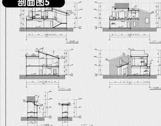 民宿酒店建筑CAD施工图纸总平面布局图立面图乡村客栈设计效果图