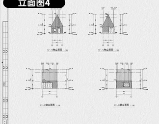 民宿酒店建筑CAD施工图纸总平面布局图立面图乡村客栈设计效果图