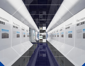 科技企业展厅 LED拼接大屏 互动触摸一体机