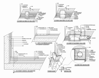 卫生间墙地面给排水包管施工详图 卫生间蹲台 卫生间防水 卫生间包管 给排水保护详图