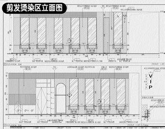 理发店美发店美容院装修设计CAD施工图纸店面工装室内设计效果图