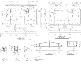 办公楼建筑CAD施工图行政楼综合楼写字楼平面立面剖面图方案设