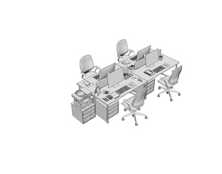 办公桌椅 职员工位 电脑桌椅 公共办公区