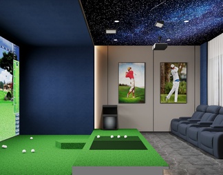 室内高尔夫球场 高尔夫球室 休闲娱乐室