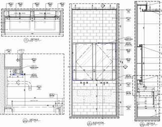 带镜柜卫生间洗手台剖面大样详图 镜柜 盥洗台 台盆  台盆柜 墙出水 石材台面