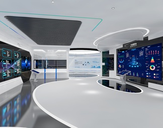 科技企业展厅 互动触摸一体机 数字沙盘 互动触摸屏 LED拼接屏